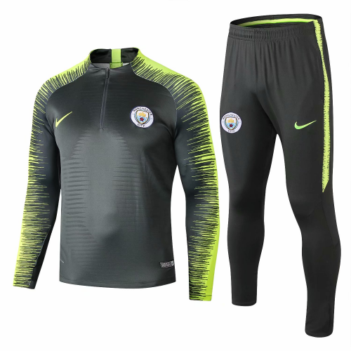 Manchester City 18/19 Sweat Shirt Tracksuits Black Green With Pants